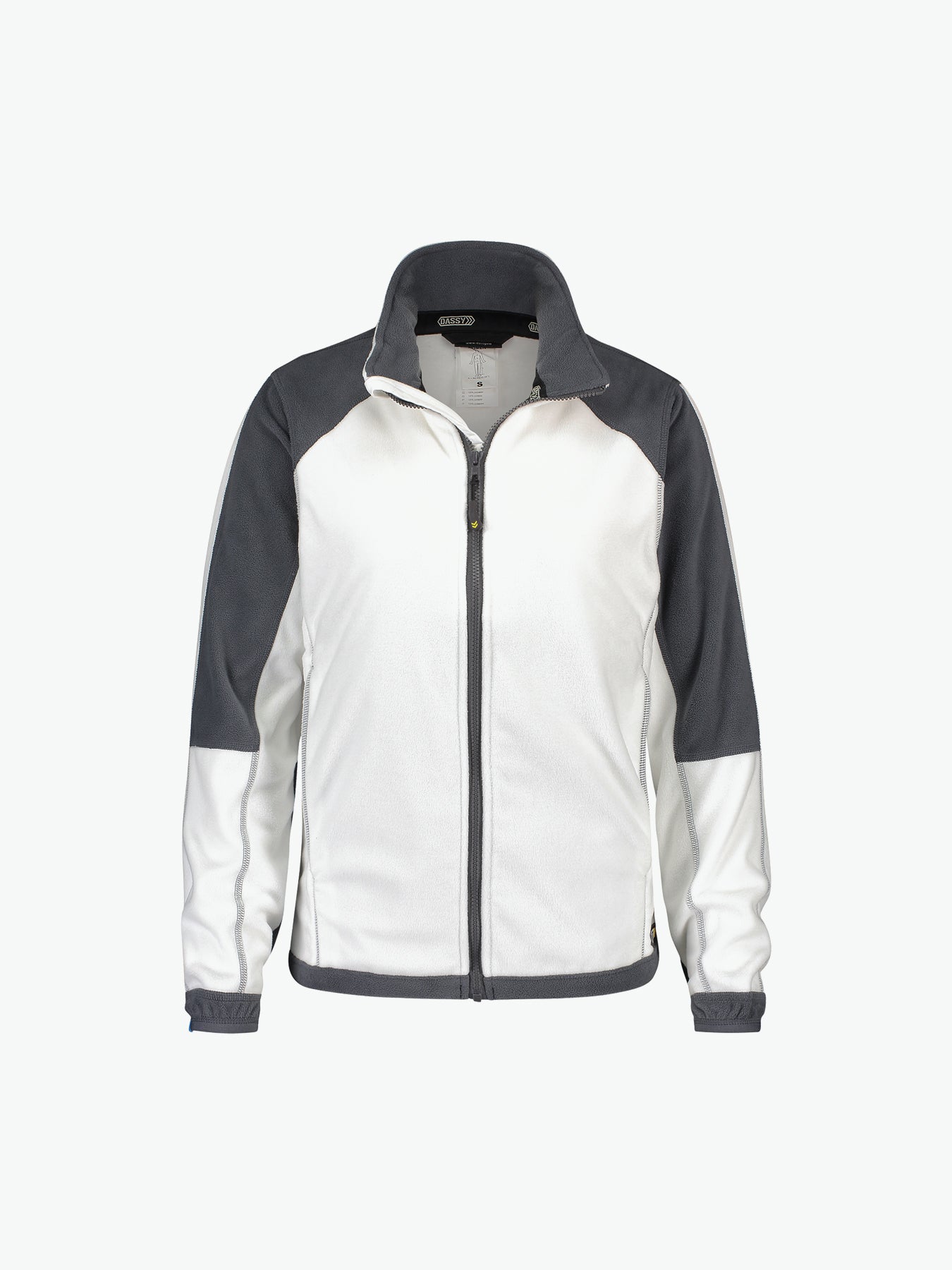 Dassy Kazan Women Tweekleurige fleecevest voor dames - Wit/Cementgrijs Werkvest Fleece Dames Dassy
