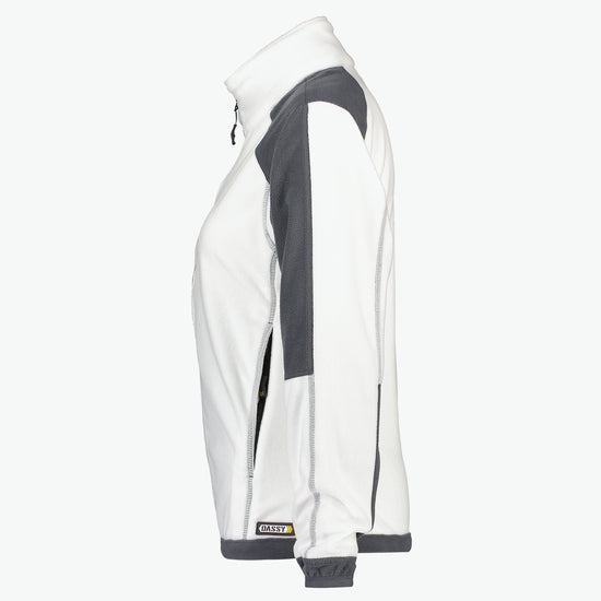 Dassy Kazan Women Tweekleurige fleecevest voor dames - Wit/Cementgrijs Werkvest Fleece Dames Dassy