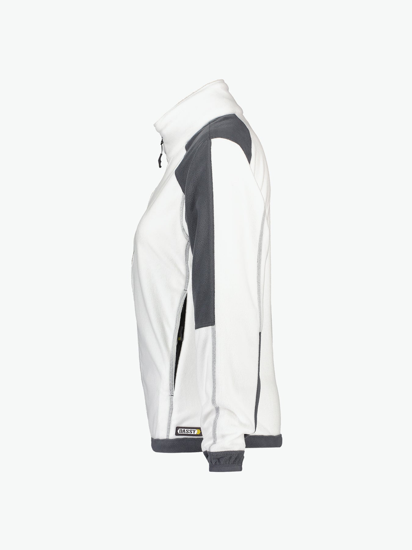 Dassy Kazan Women Tweekleurige fleecevest voor dames - Wit/Cementgrijs Werkvest Fleece Dames Dassy