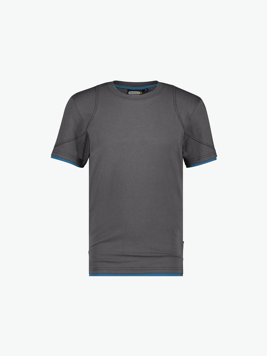 Dassy Kinetic T-shirt - Antracietgrijs/Azuurblauw Werkshirt Dassy