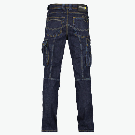 Dassy Knoxville Stretch werkjeans met kniezakken - Jeansblauw Werkbroek Dassy
