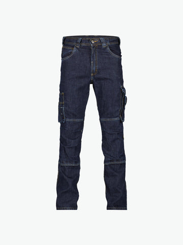 Dassy Knoxville Stretch werkjeans met kniezakken - Jeansblauw Werkbroek Dassy