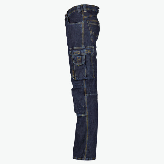 Dassy Knoxville Stretch werkjeans met kniezakken - Jeansblauw Werkbroek Dassy