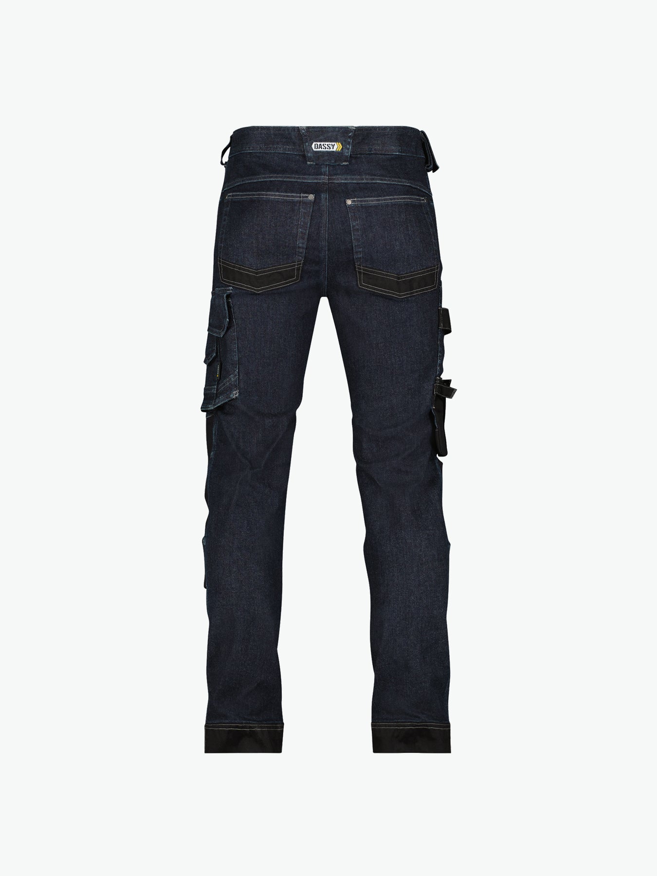 Dassy Kyoto Stretch werkjeans met kniezakken - Jeansblauw/Zwart Werkbroek Dassy