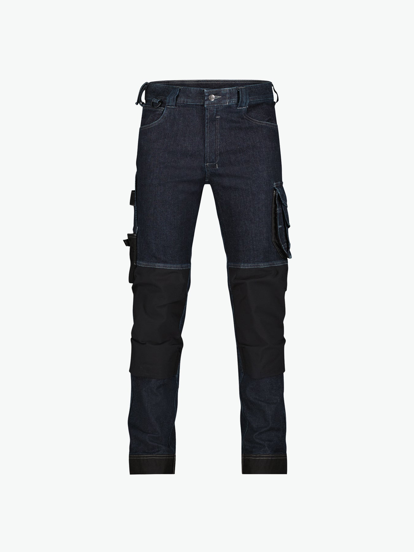 Dassy Kyoto Stretch werkjeans met kniezakken - Jeansblauw/Zwart Werkbroek Dassy