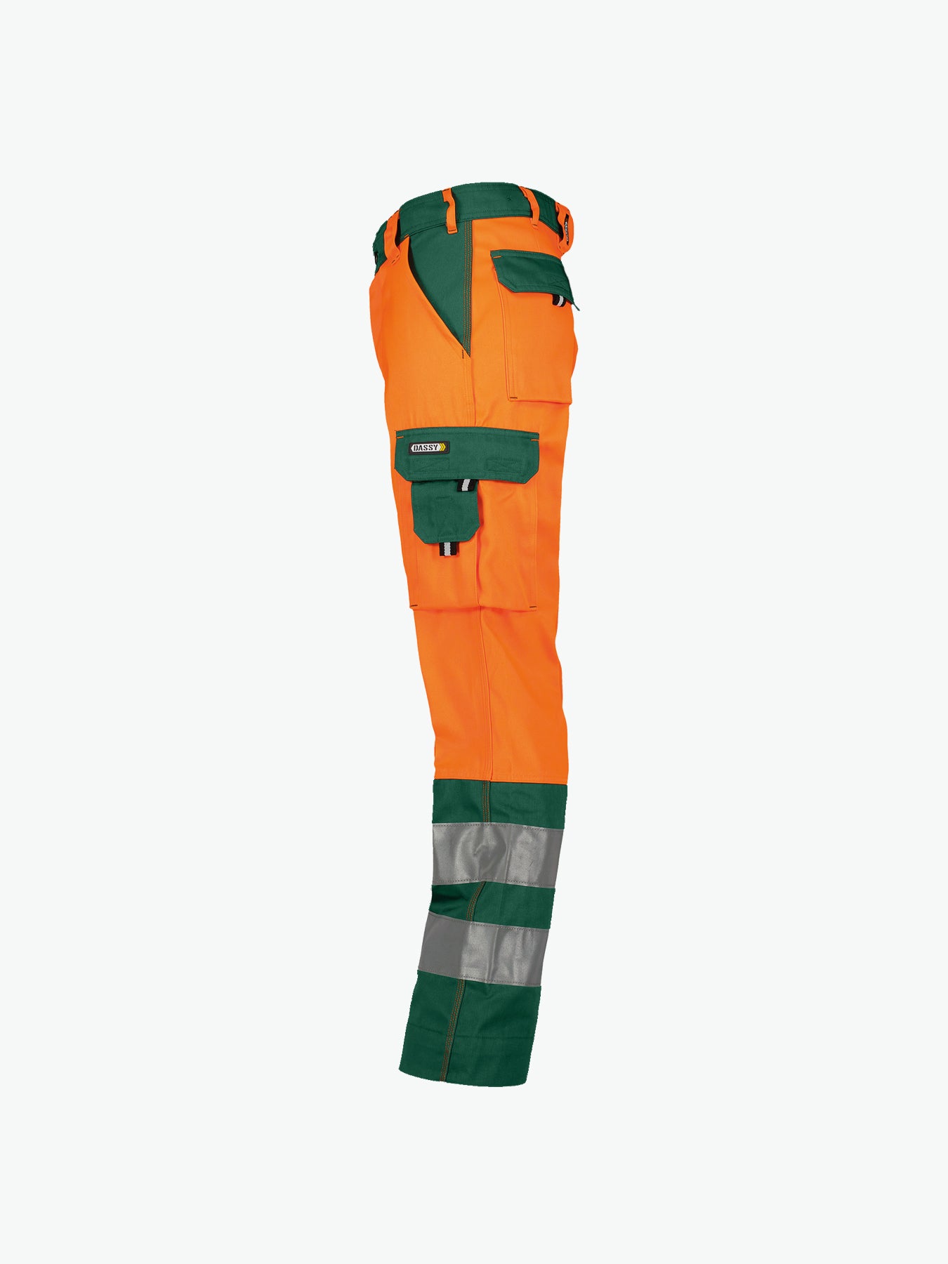Dassy Lancaster Hogezichtbaarheidsbroek - Fluo-Oranje/Flessengroen Werkbroek HiVis Dassy