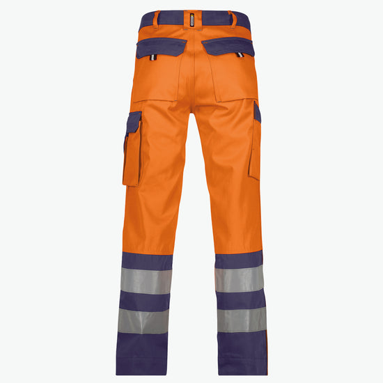 Dassy Lancaster Hogezichtbaarheidsbroek - Fluo-Oranje/Marineblauw Werkbroek HiVis Dassy