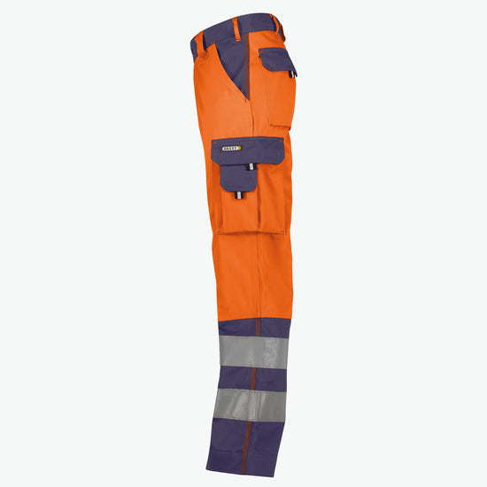 Dassy Lancaster Hogezichtbaarheidsbroek - Fluo-Oranje/Marineblauw Werkbroek HiVis Dassy