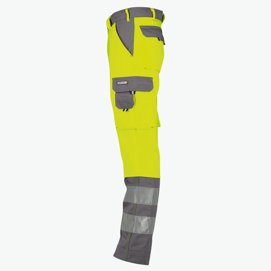 Dassy Lancaster Hogezichtbaarheidsbroek - Fluogeel/Cementgrijs Werkbroek HiVis Dassy