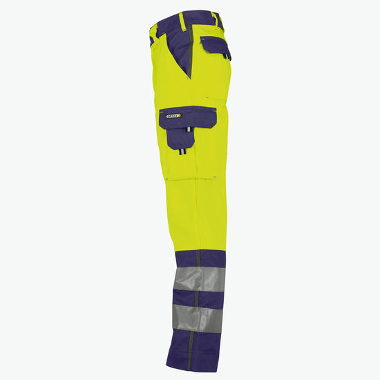 Dassy Lancaster Hogezichtbaarheidsbroek - Fluogeel/Marineblauw Werkbroek HiVis Dassy