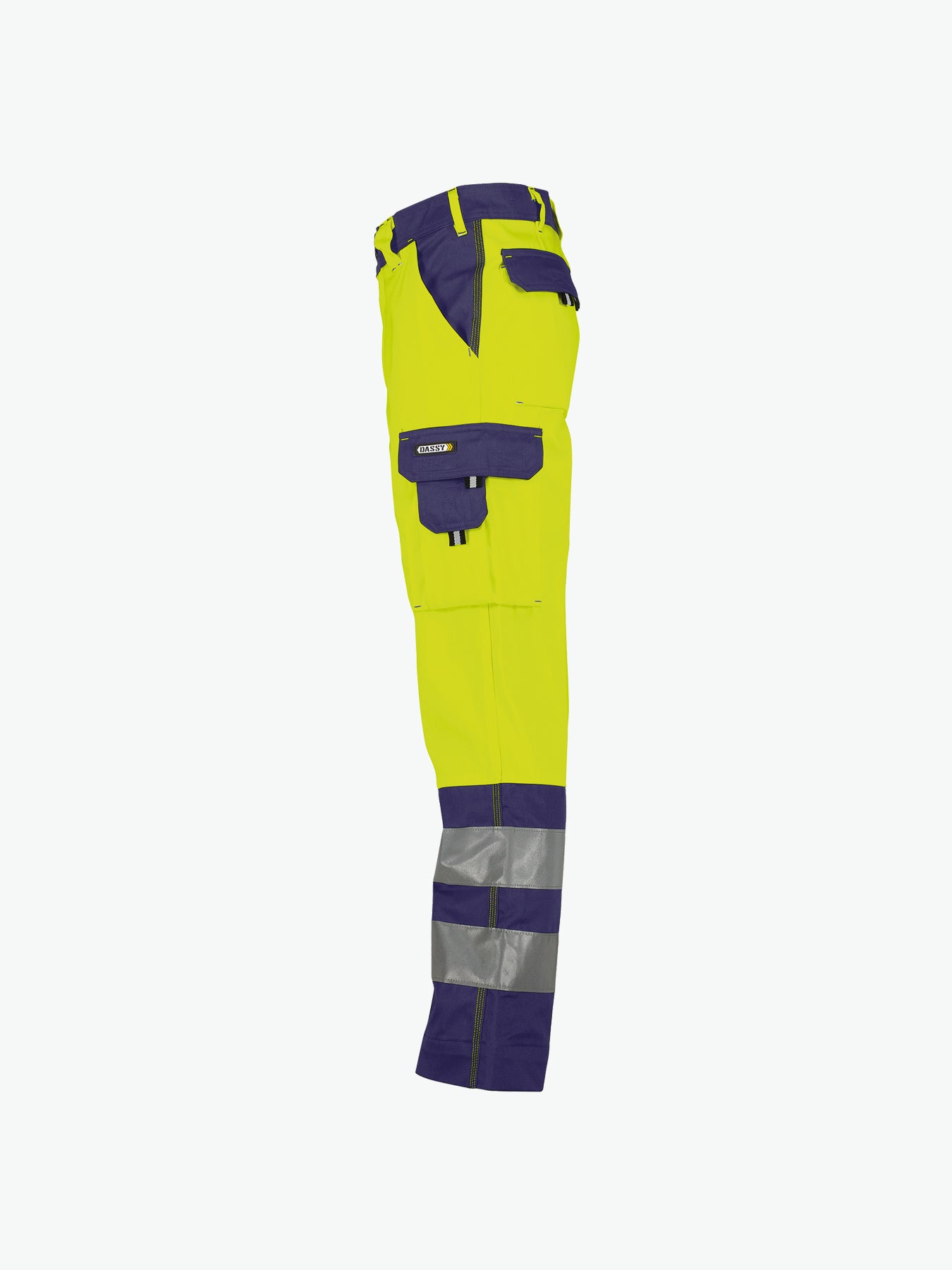 Dassy Lancaster Hogezichtbaarheidsbroek - Fluogeel/Marineblauw Werkbroek HiVis Dassy