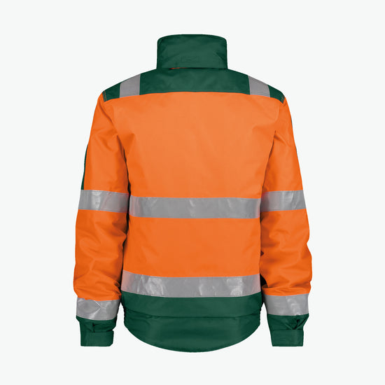 Dassy Lima Hogezichtbaarheidswinterjas - Fluo-Oranje/Flessengroen Werkjas HiVis Dassy