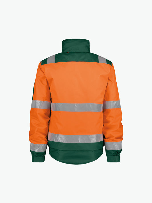 Dassy Lima Hogezichtbaarheidswinterjas - Fluo-Oranje/Flessengroen Werkjas HiVis Dassy