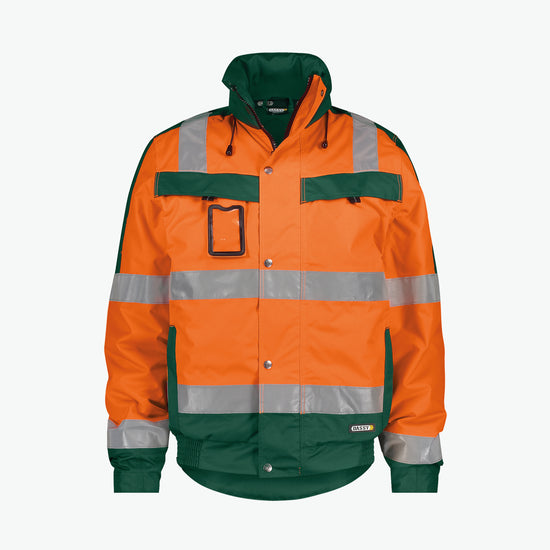 Dassy Lima Hogezichtbaarheidswinterjas - Fluo-Oranje/Flessengroen Werkjas HiVis Dassy