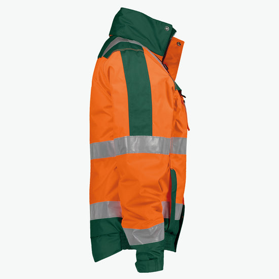 Dassy Lima Hogezichtbaarheidswinterjas - Fluo-Oranje/Flessengroen Werkjas HiVis Dassy