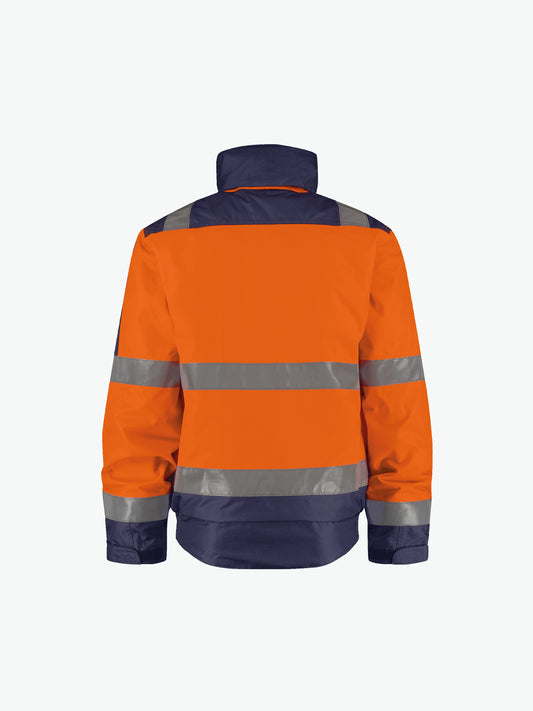 Dassy Lima Hogezichtbaarheidswinterjas - Fluo-Oranje/Marineblauw Werkjas HiVis Dassy