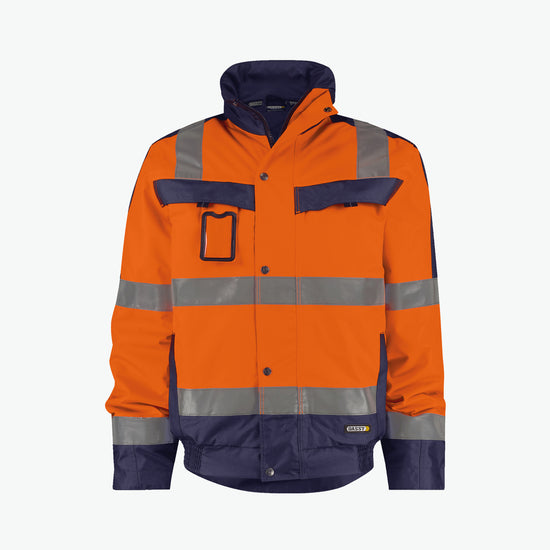 Dassy Lima Hogezichtbaarheidswinterjas - Fluo-Oranje/Marineblauw Werkjas HiVis Dassy