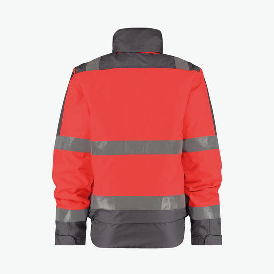 Dassy Lima Hogezichtbaarheidswinterjas - Fluorood/Cementgrijs Werkjas HiVis Dassy