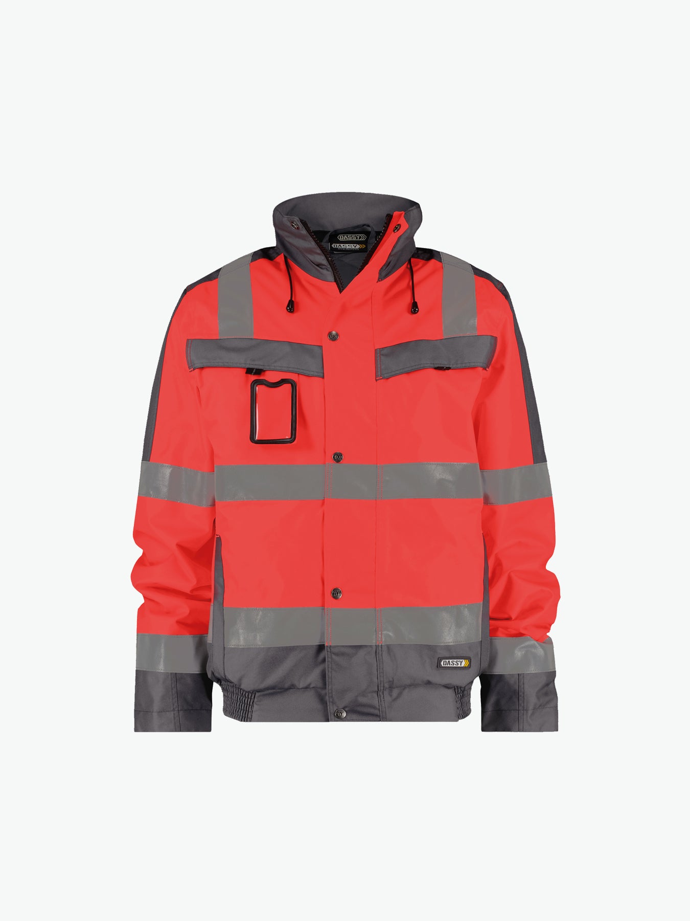 Dassy Lima Hogezichtbaarheidswinterjas - Fluorood/Cementgrijs Werkjas HiVis Dassy