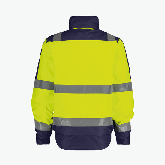 Dassy Lima Hogezichtbaarheidswinterjas - Fluogeel/Marineblauw Werkjas HiVis Dassy