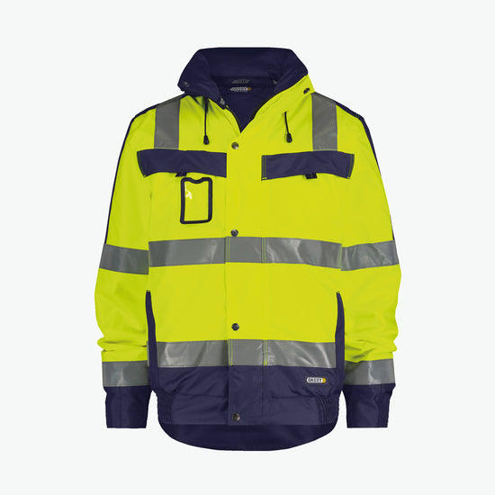 Dassy Lima Hogezichtbaarheidswinterjas - Fluogeel/Marineblauw Werkjas HiVis Dassy