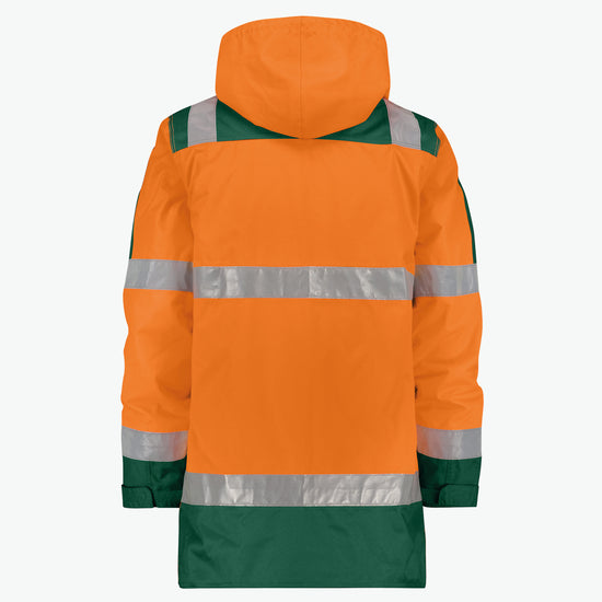 Dassy Limasol Hogezichtbaarheidsparka - Fluo-Oranje/Flessengroen Werkjas HiVis Dassy