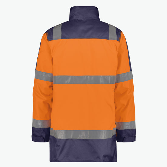 Dassy Limasol Hogezichtbaarheidsparka - Fluo-Oranje/Marineblauw Werkjas HiVis Dassy