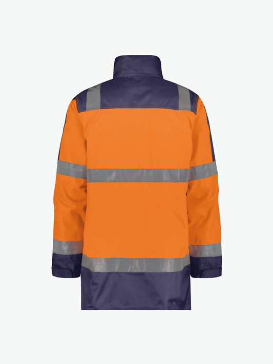 Dassy Limasol Hogezichtbaarheidsparka - Fluo-Oranje/Marineblauw Werkjas HiVis Dassy