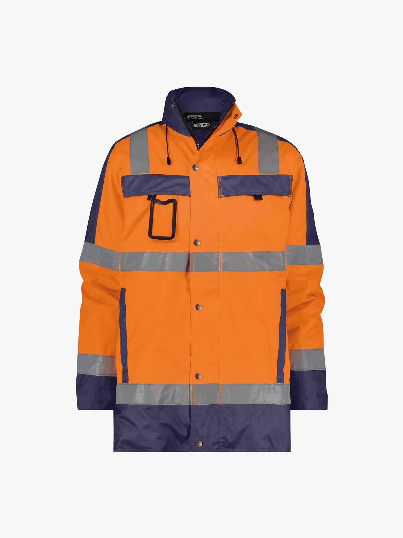 Dassy Limasol Hogezichtbaarheidsparka - Fluo-Oranje/Marineblauw Werkjas HiVis Dassy