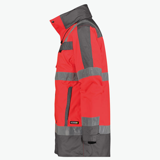Dassy Limasol Hogezichtbaarheidsparka - Fluorood/Cementgrijs Werkjas Hivis Dassy