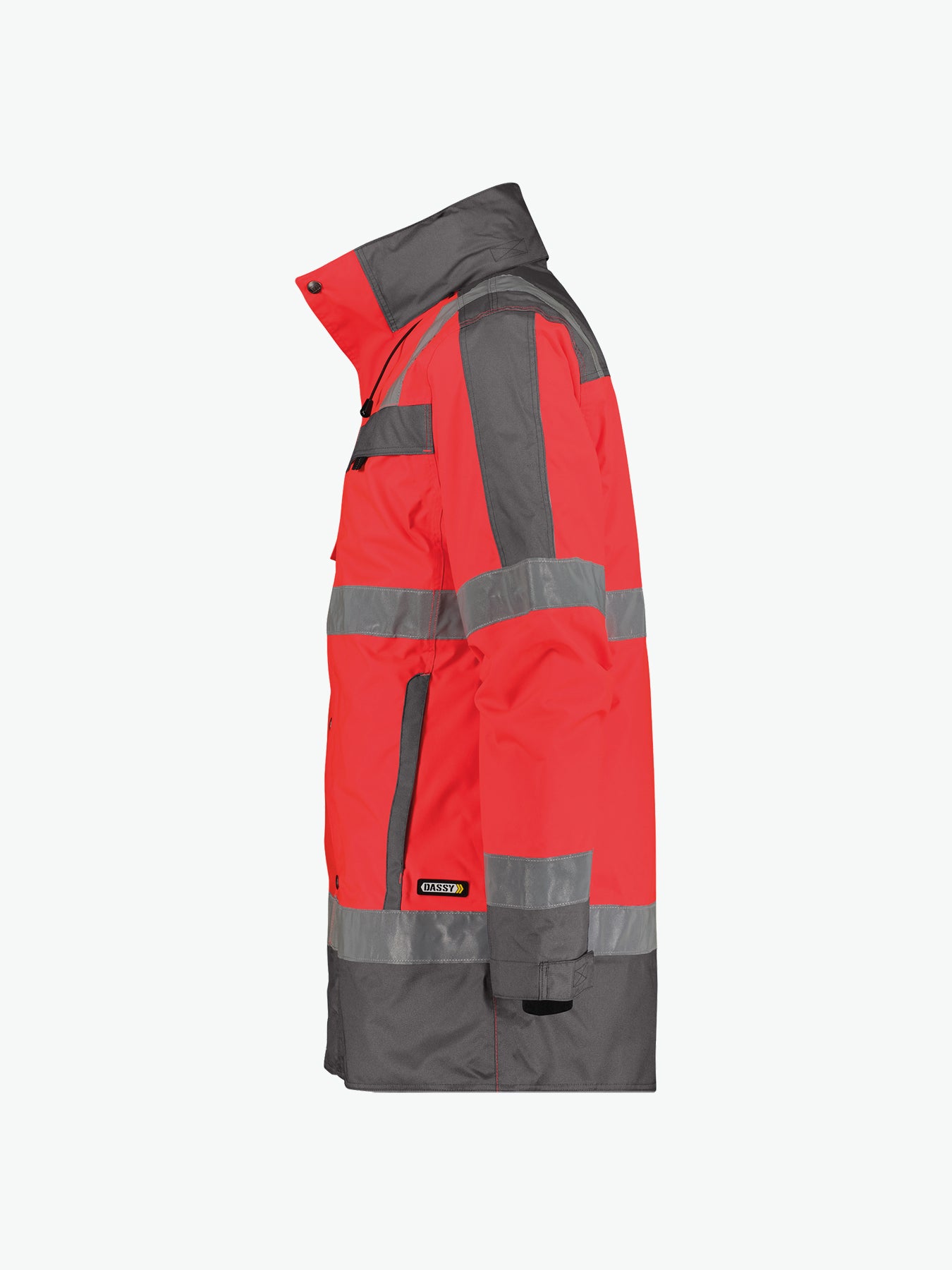 Dassy Limasol Hogezichtbaarheidsparka - Fluorood/Cementgrijs Werkjas Hivis Dassy