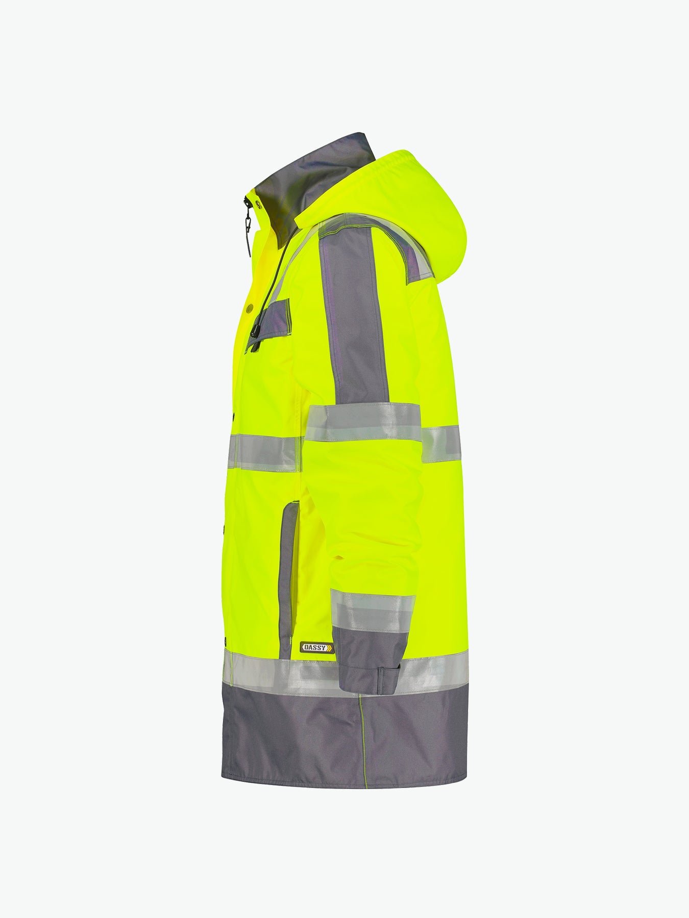 Dassy Limasol Hogezichtbaarheidsparka - Fluogeel/Cementgrijs Werkjas HiVis Dassy