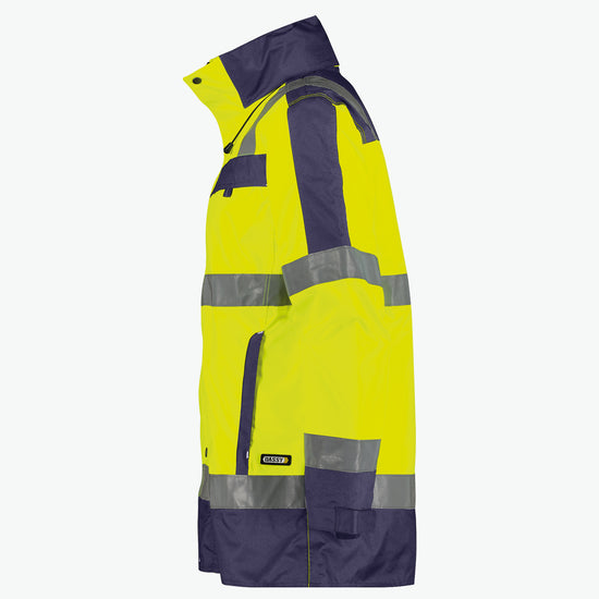 Dassy Limasol Hogezichtbaarheidsparka - Fluogeel/Marineblauw Werkjas HiVis Dassy