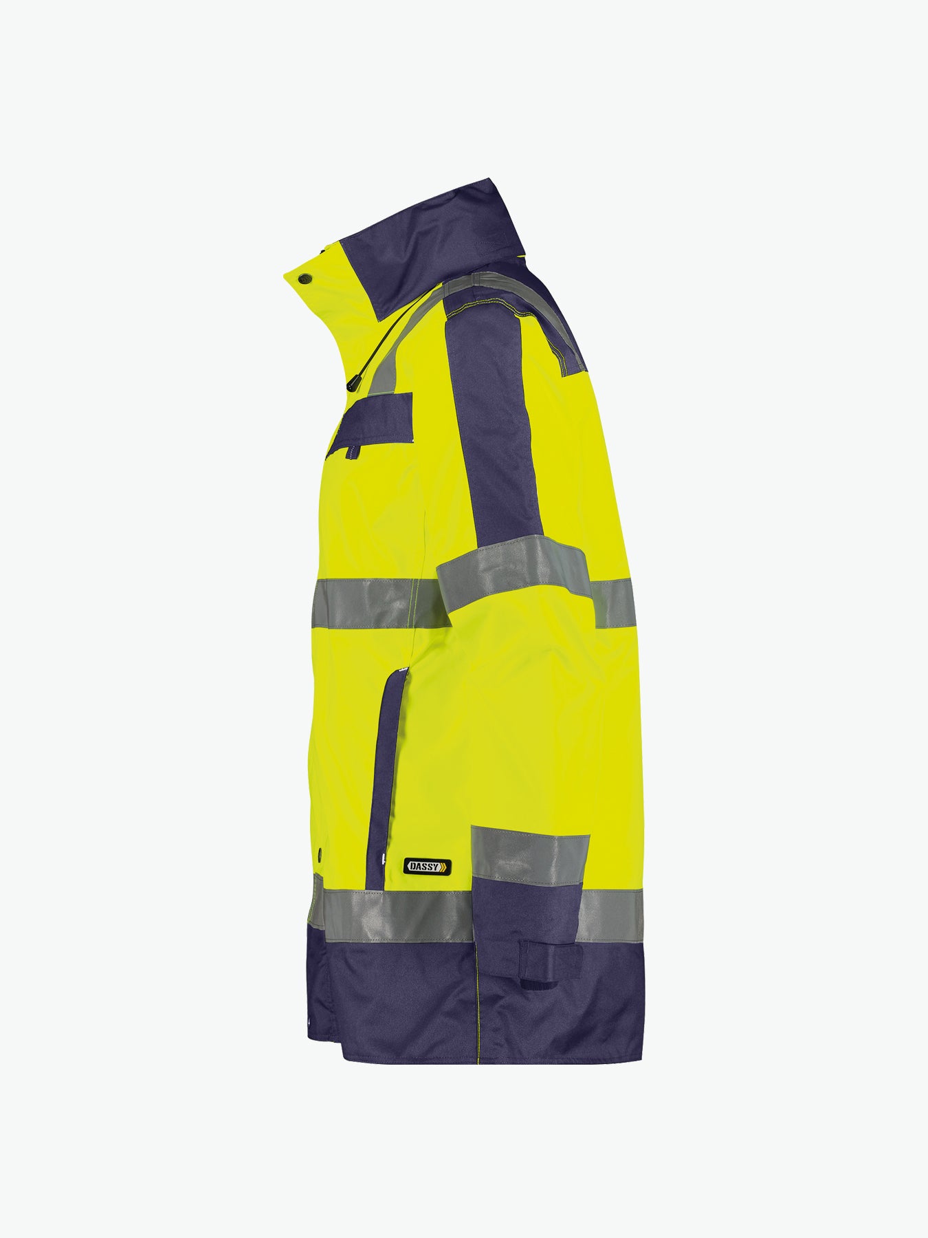 Dassy Limasol Hogezichtbaarheidsparka - Fluogeel/Marineblauw Werkjas HiVis Dassy