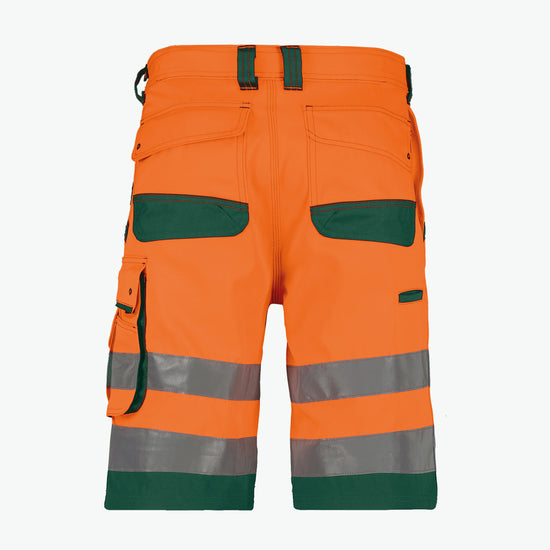 Dassy Lucca Hogezichtbaarheidsshort - Fluo-Oranje/Flessengroen Korte Werkbroek HiVis Dassy