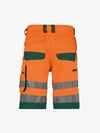 Dassy Lucca Hogezichtbaarheidsshort - Fluo-Oranje/Flessengroen Korte Werkbroek HiVis Dassy
