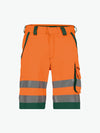 Dassy Lucca Hogezichtbaarheidsshort - Fluo-Oranje/Flessengroen Korte Werkbroek HiVis Dassy