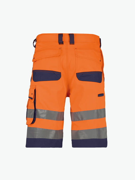 Dassy Lucca Hogezichtbaarheidsshort - Fluo-Oranje/Marineblauw Korte Werkbroek HiVis Dassy