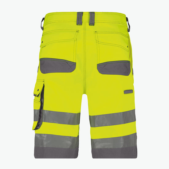Dassy Lucca Hogezichtbaarheidsshort - Fluogeel/Cementgrijs Korte Broek HiVis Dassy