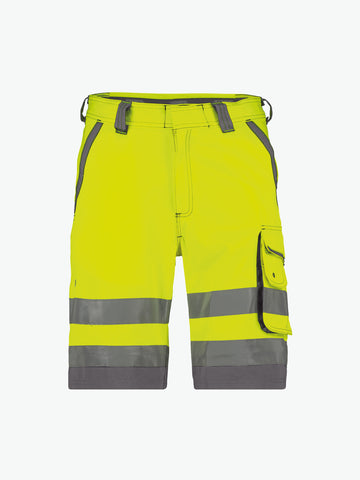 Dassy Lucca Hogezichtbaarheidsshort - Fluogeel/Cementgrijs Korte Broek HiVis Dassy