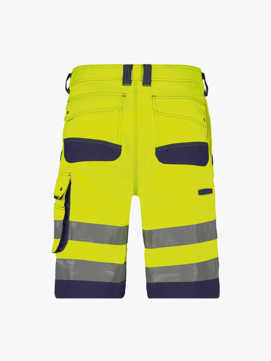 Dassy Lucca Hogezichtbaarheidsshort - Fluogeel/Marineblauw Korte Broek HiVis Dassy
