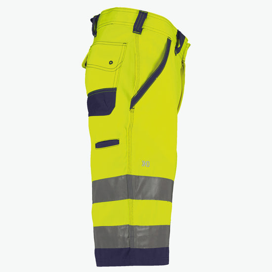 Dassy Lucca Hogezichtbaarheidsshort - Fluogeel/Marineblauw Korte Broek HiVis Dassy