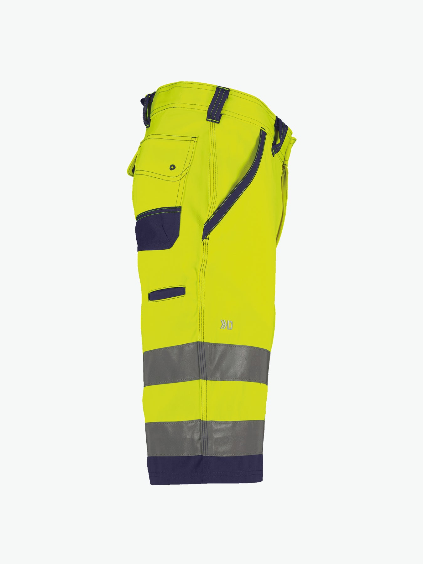 Dassy Lucca Hogezichtbaarheidsshort - Fluogeel/Marineblauw Korte Broek HiVis Dassy