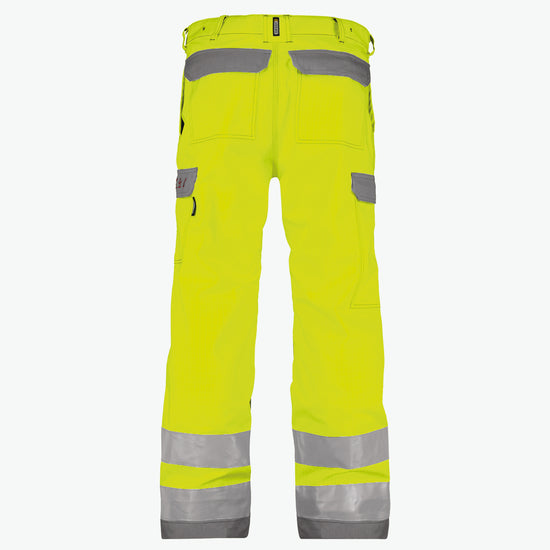 Dassy Manchester Multinorm hogezichtbaarheidsbroek met kniezakken - Fluogeel/Grafietgrijs Werkbroek HiVis Dassy