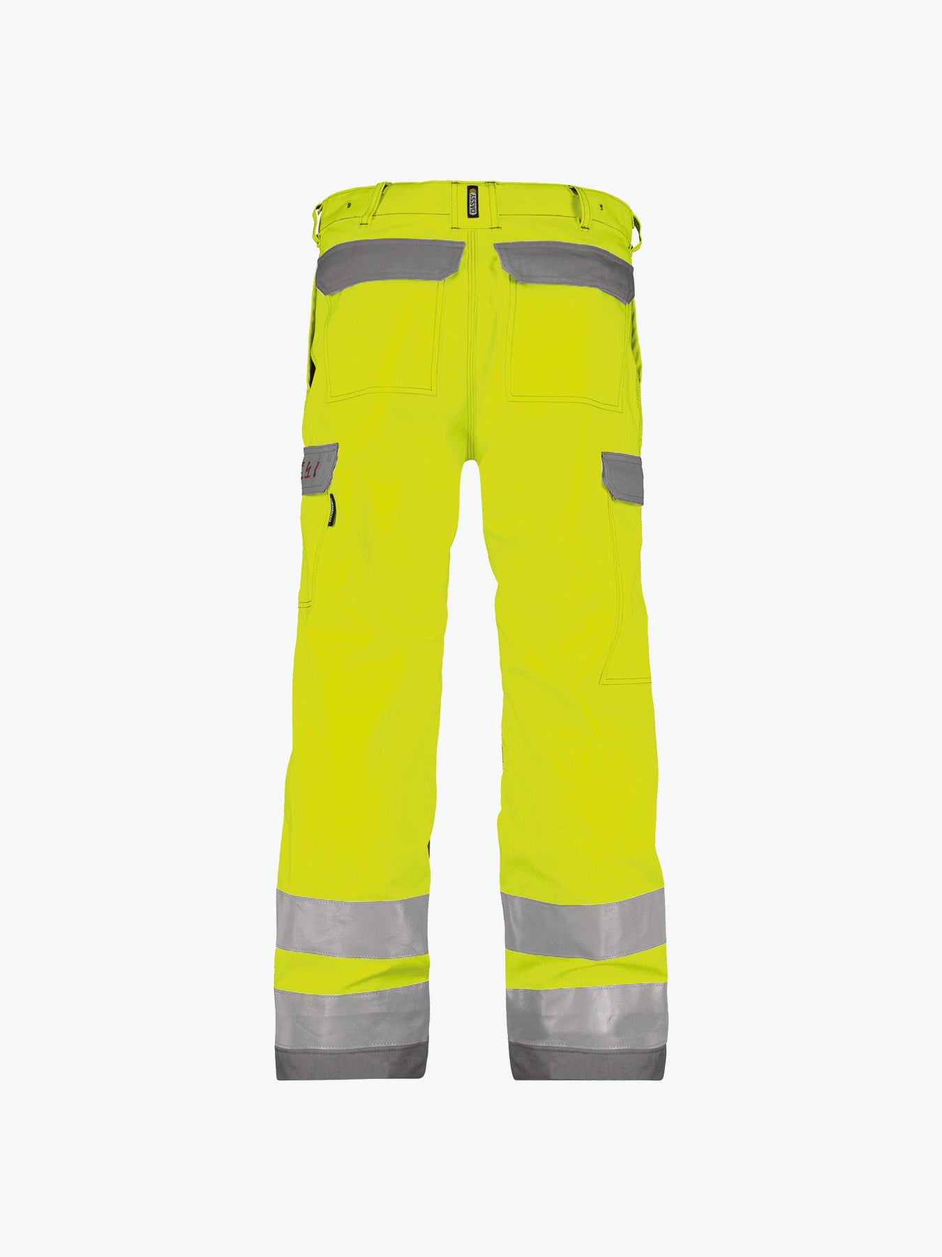 Dassy Manchester Multinorm hogezichtbaarheidsbroek met kniezakken - Fluogeel/Grafietgrijs Werkbroek HiVis Dassy
