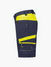 Dassy Manilla Women Werkshort met stretch voor dames - Nachtblauw/Fluogeel Korte Werkbroek Dames Dassy