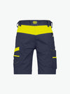 Dassy Manilla Werkshort met stretch - Nachtblauw/Fluogeel Korte Werkbroek Dassy