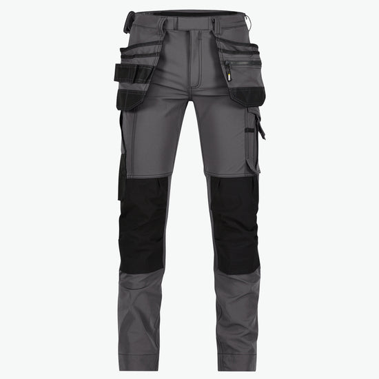 Dassy Matrix Stretch holsterzakkenbroek met kniezakken - Antracietgrijs/Zwart Werkbroek Dassy