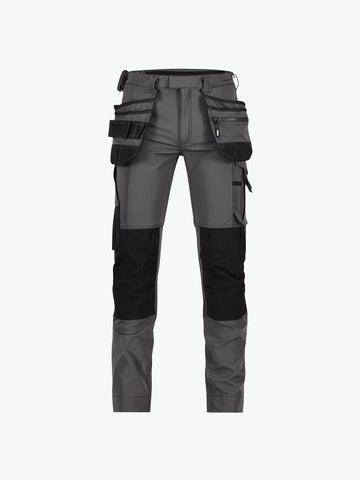 Dassy Matrix Stretch holsterzakkenbroek met kniezakken - Antracietgrijs/Zwart Werkbroek Dassy