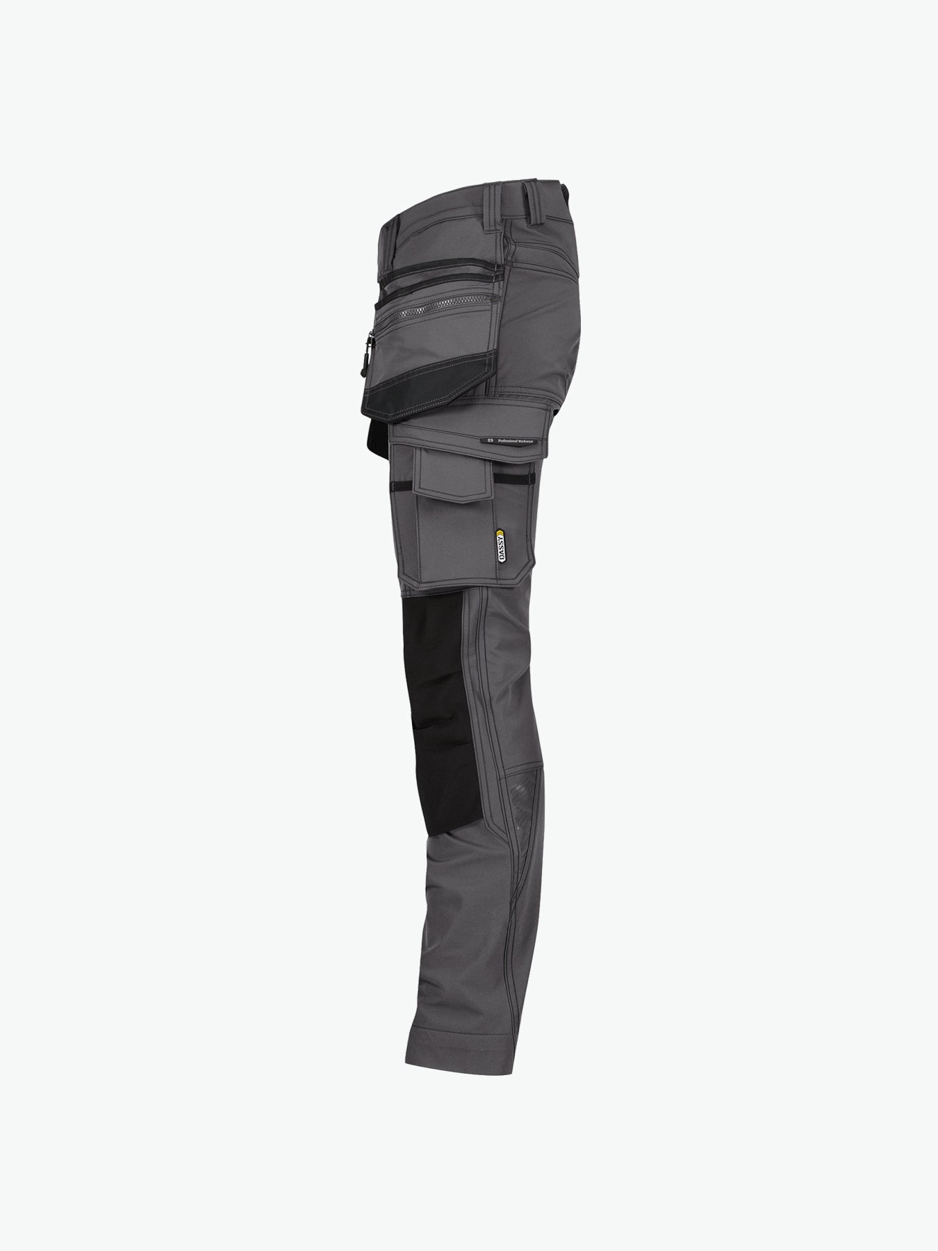 Dassy Matrix Stretch holsterzakkenbroek met kniezakken - Antracietgrijs/Zwart Werkbroek Dassy